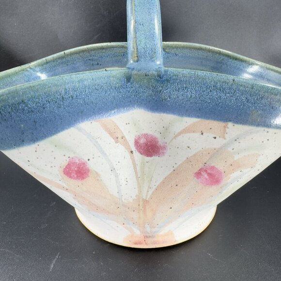 2004 North Carolina RUSSELLWOOD Pottery Hand Made Basket Dish Bowl Signed VTG - Picture 11 of 14